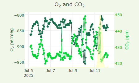 O2 and CO2
